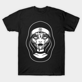 Satanic nun face with pentagram T-Shirt